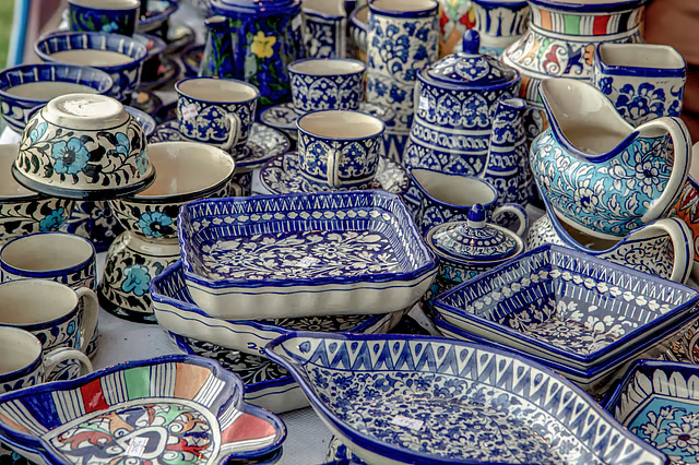 Jaipur blue pottery floral designs